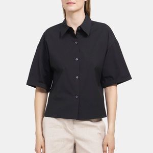 THEORY button front Shirt in stretch cotton New!